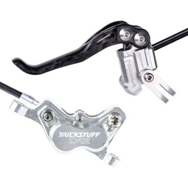 Trickstuff Bremsenset Piccola HD Carbon Silber, Postmount/Postmount  Silber 900/1700 mm