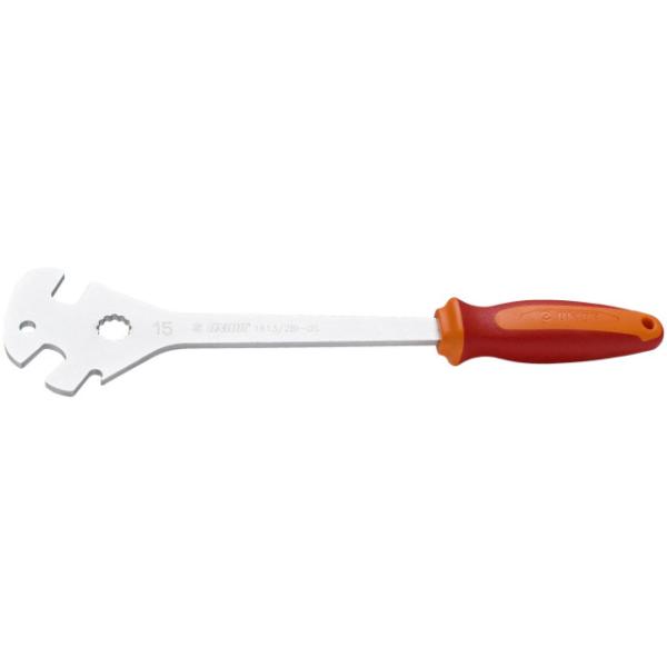 Unior Pedalschl&uuml;ssel Profi 15  Orange, Silber, Rot 350 mm