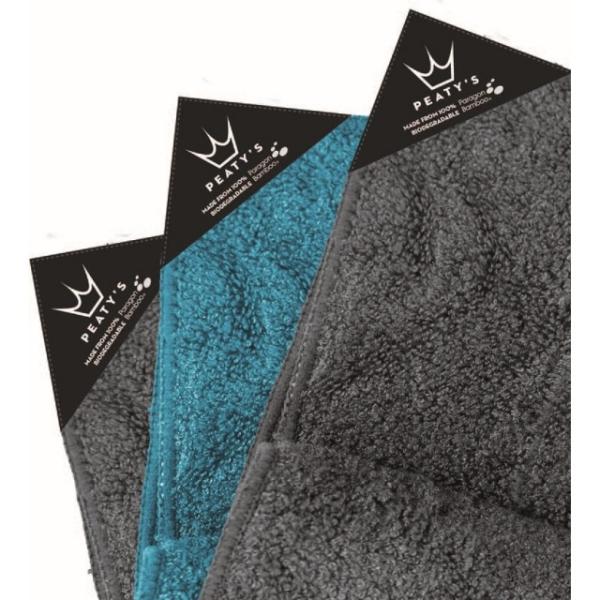 Peaty's Bamboo Bicycle Cleaning Cloths 3 Stk.  Schwarz, Blau